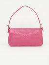 FENDI PINK LEATHER LOGO BAGUETTE