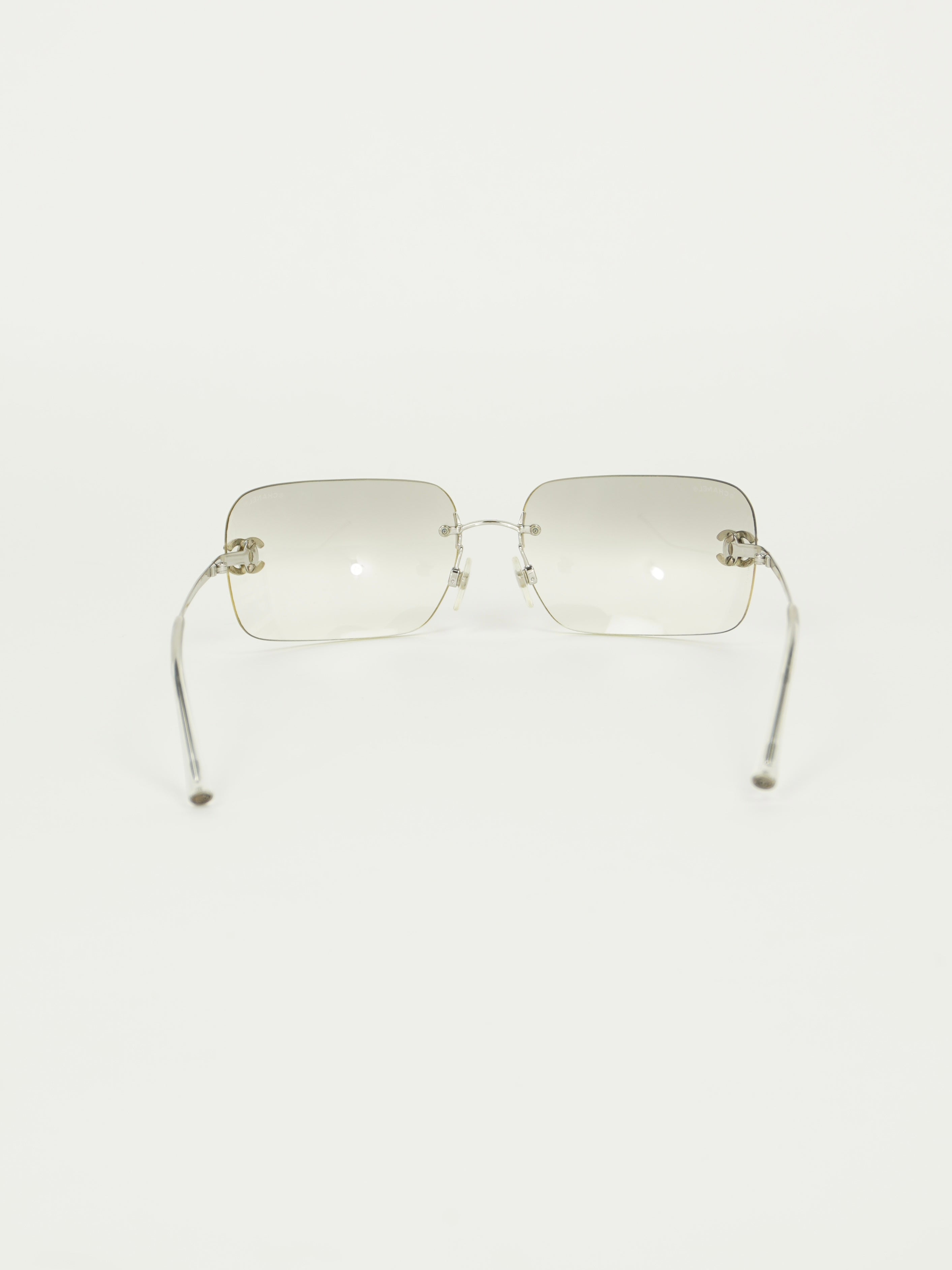 CHANEL RIMLESS RHINESTONE SUNGLASSES