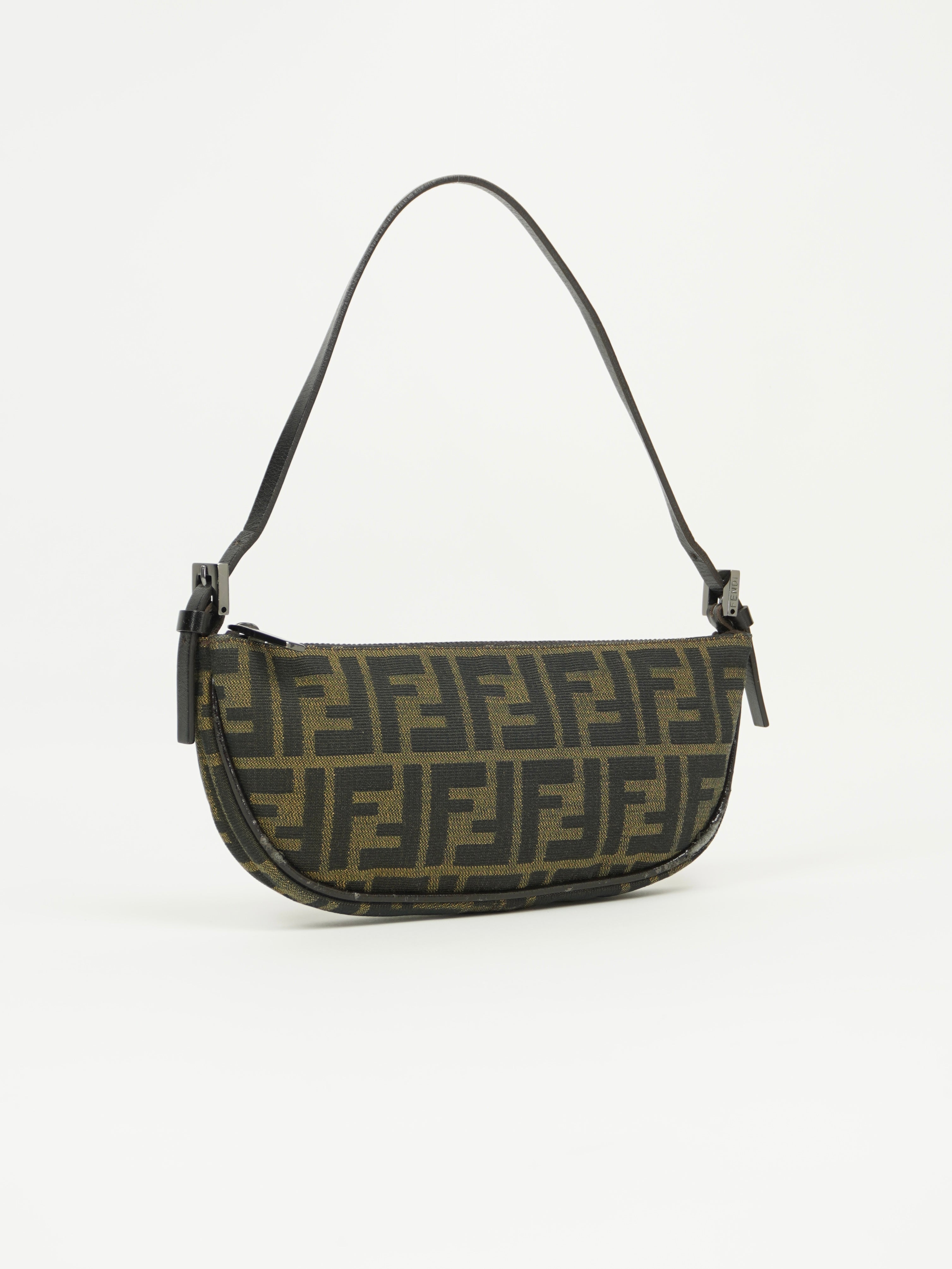 FENDI ZUCCA CRESCENT SHOULDER BAG
