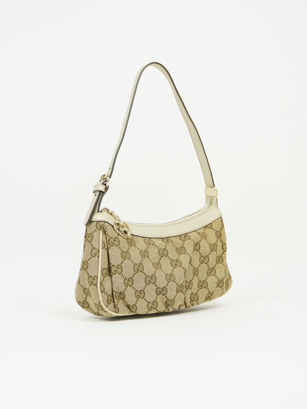 GUCCI MONOGRAM BAG WITH HEART CHARM