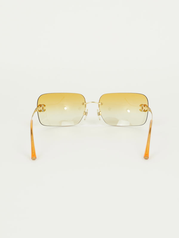 CHANEL RIMLESS RHINESTONE SUNGLASSES