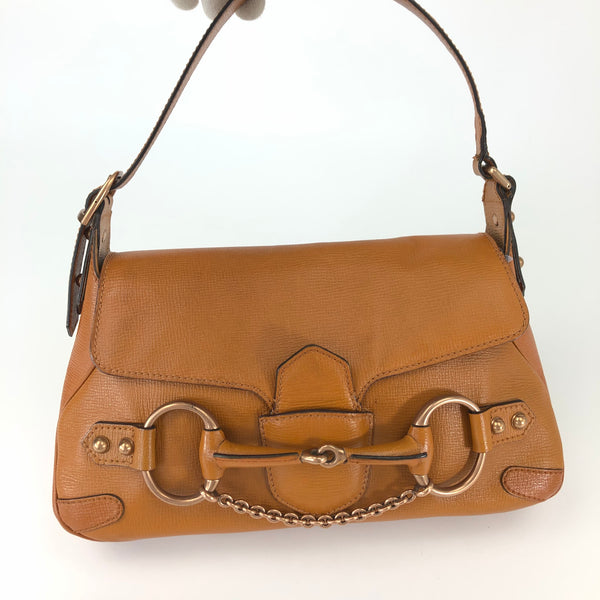 GUCCI HORSEBIT CHAIN LEATHER SHOULDER BAG