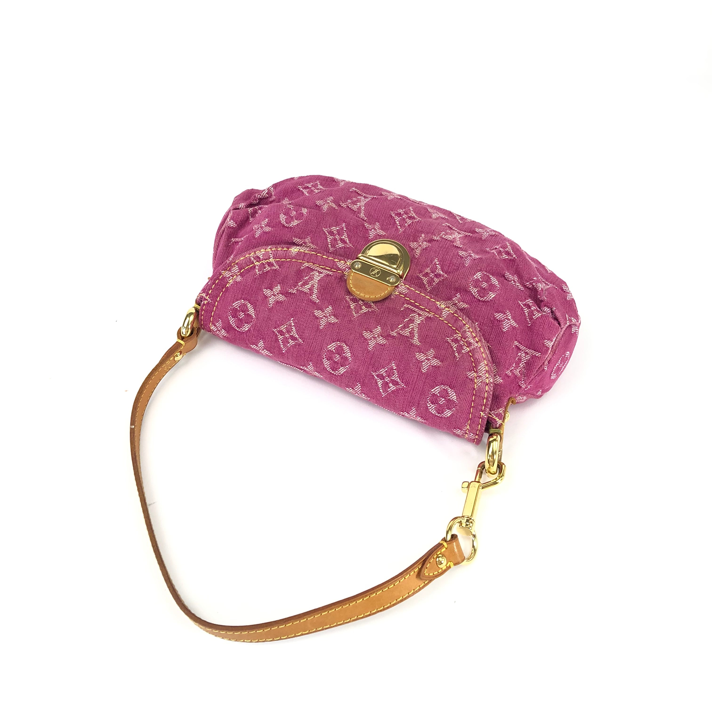 LOUIS VUITTON DENIM PLEATY SHOULDER BAG