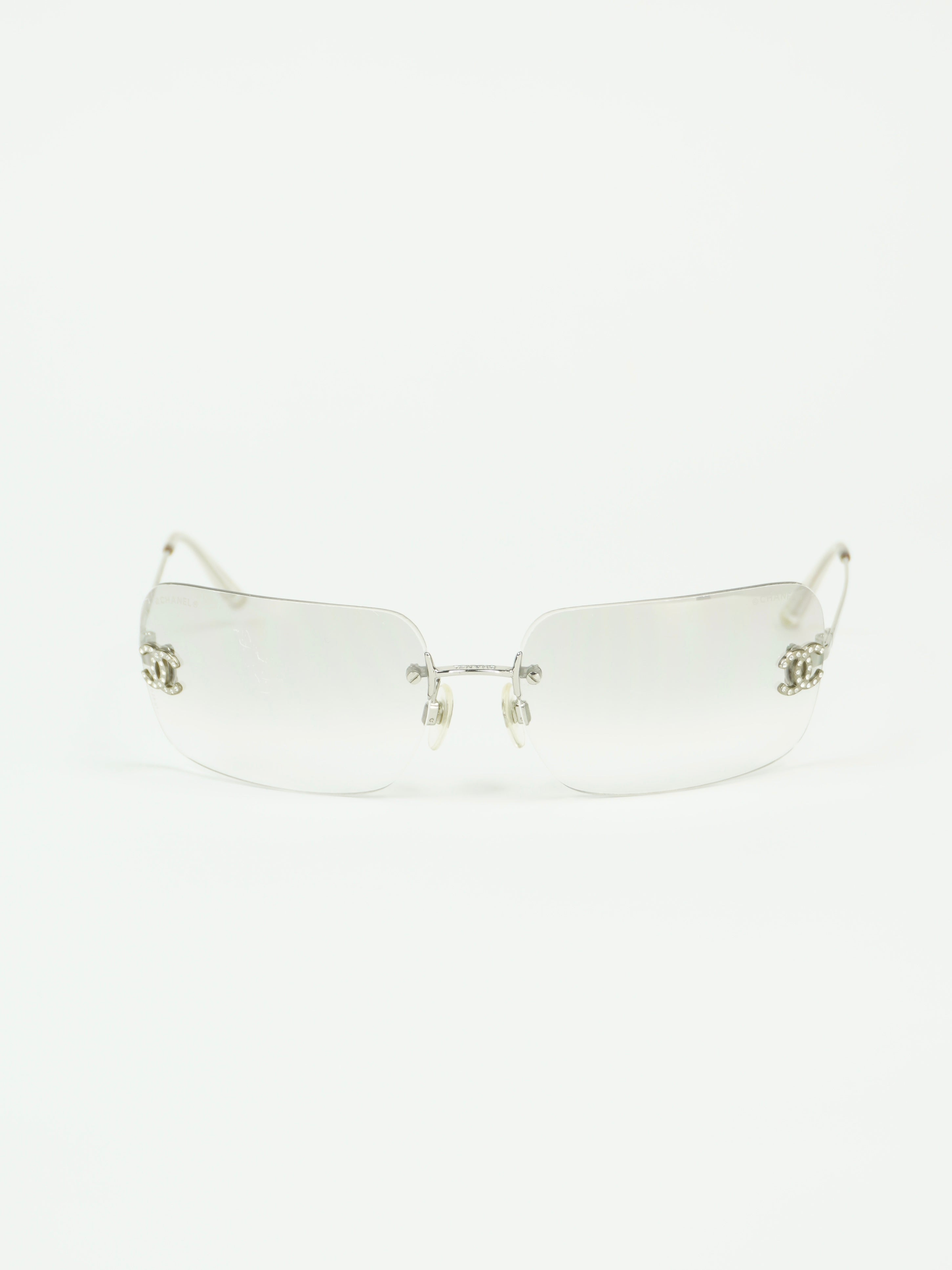 CHANEL RIMLESS RHINESTONE SUNGLASSES