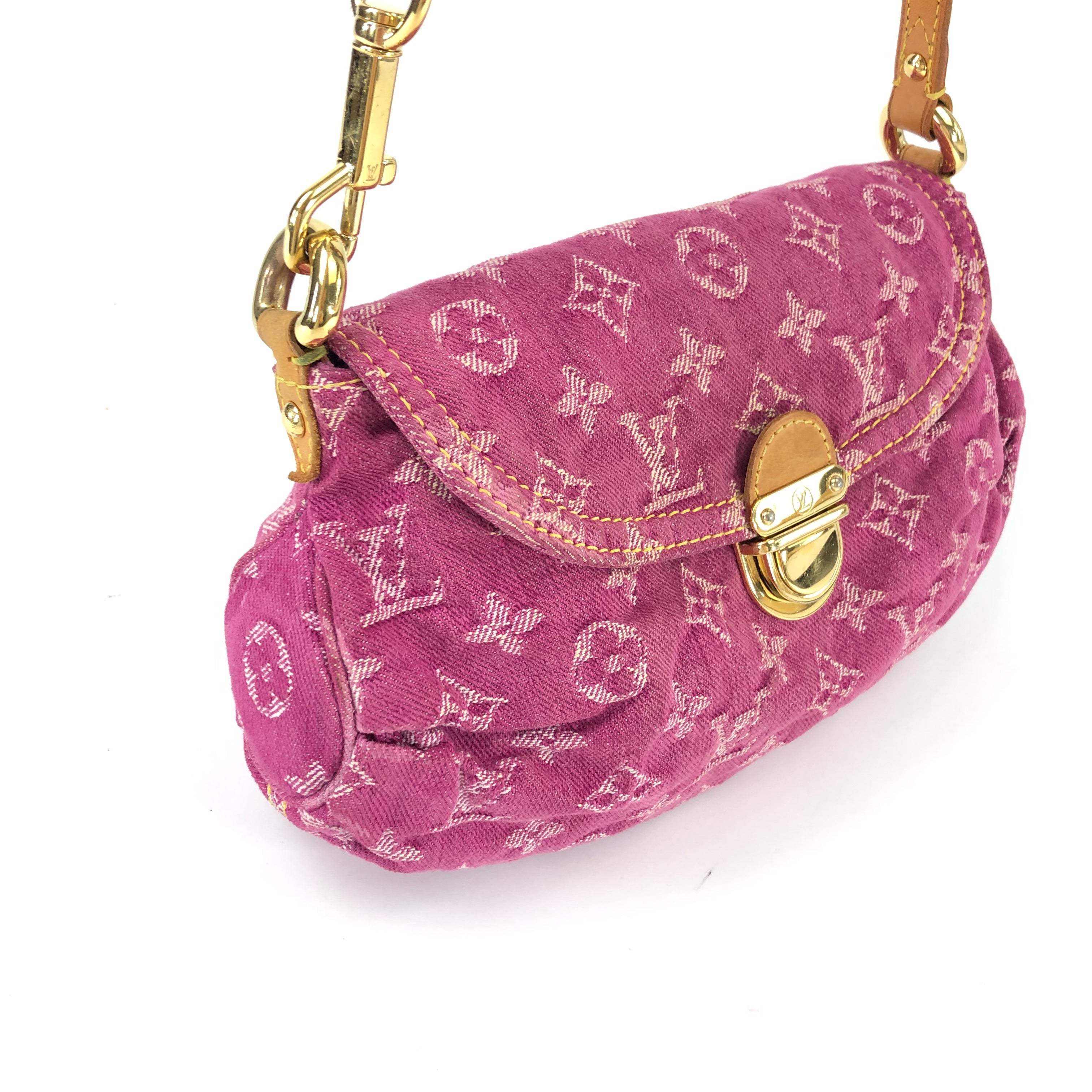 LOUIS VUITTON DENIM PLEATY SHOULDER BAG