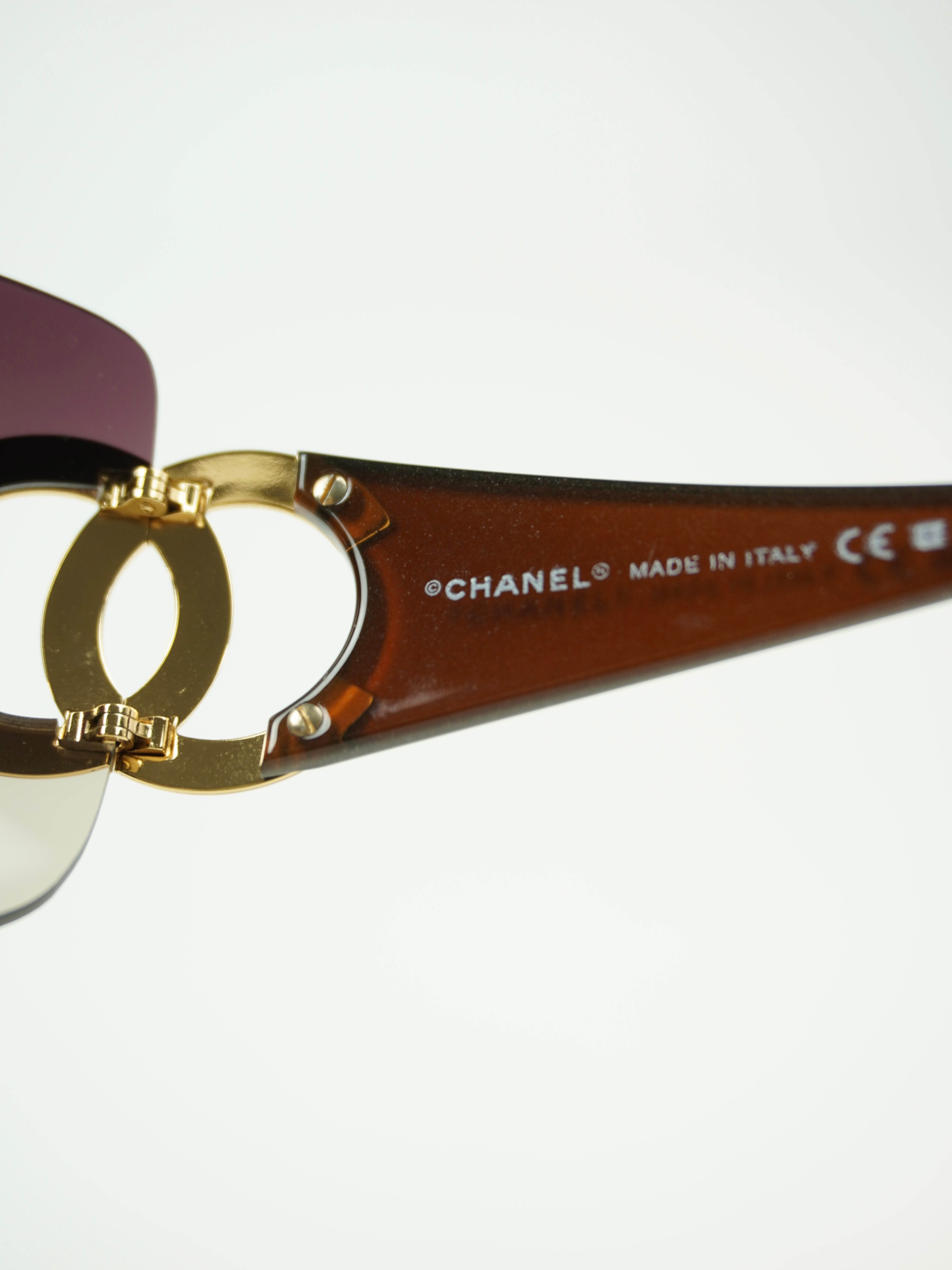 CHANEL RIMLESS CC LOGO SUNGLASSES