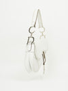 CHRISTIAN DIOR WHITE LEATHER SADDLE BAG