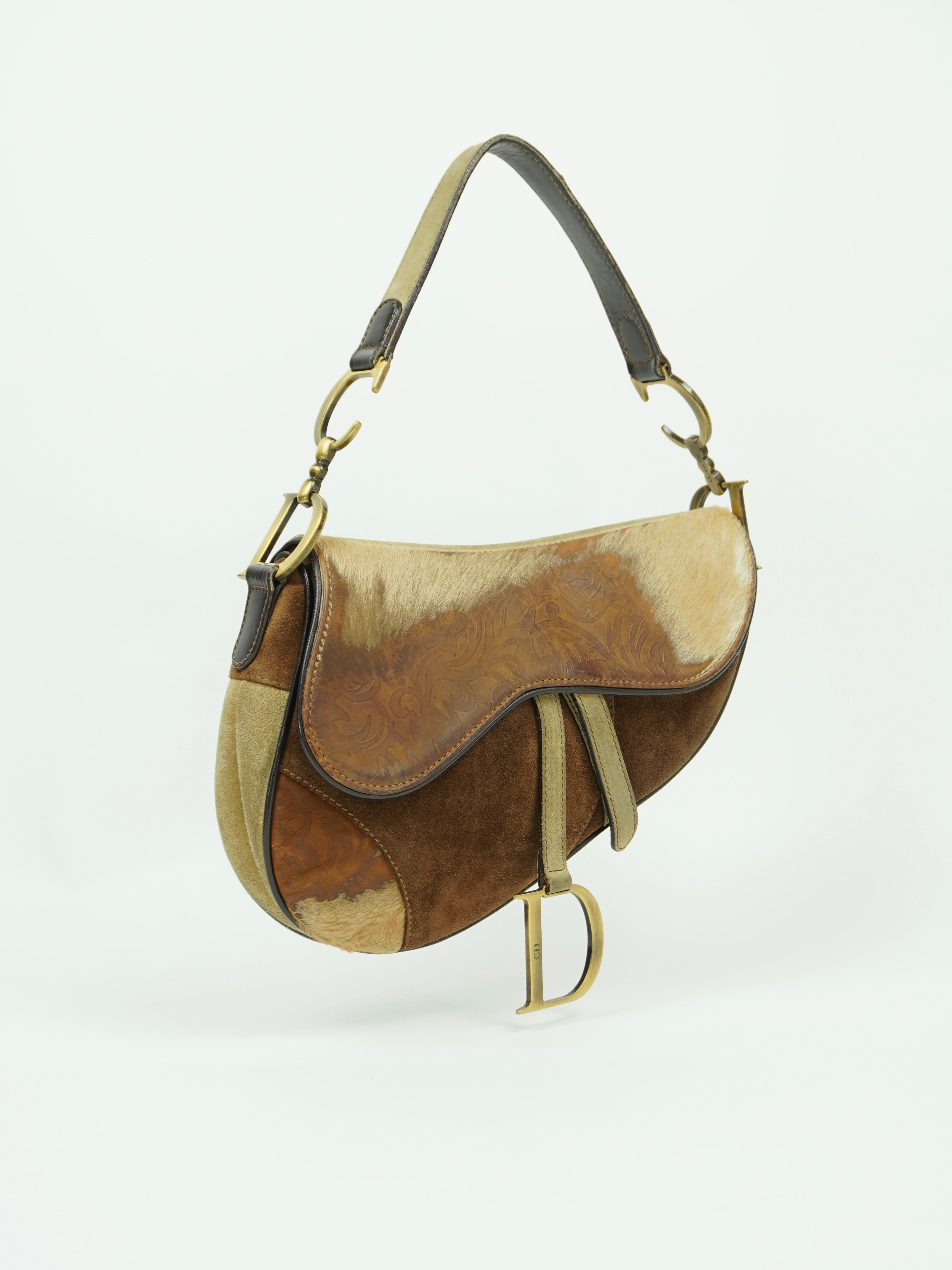 CHRISTIAN DIOR PONY HAIR SADDLE BAG