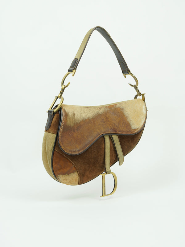 CHRISTIAN DIOR PONY HAIR SADDLE BAG