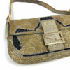 FENDI BEADED GOLD BAGUETTE BAG