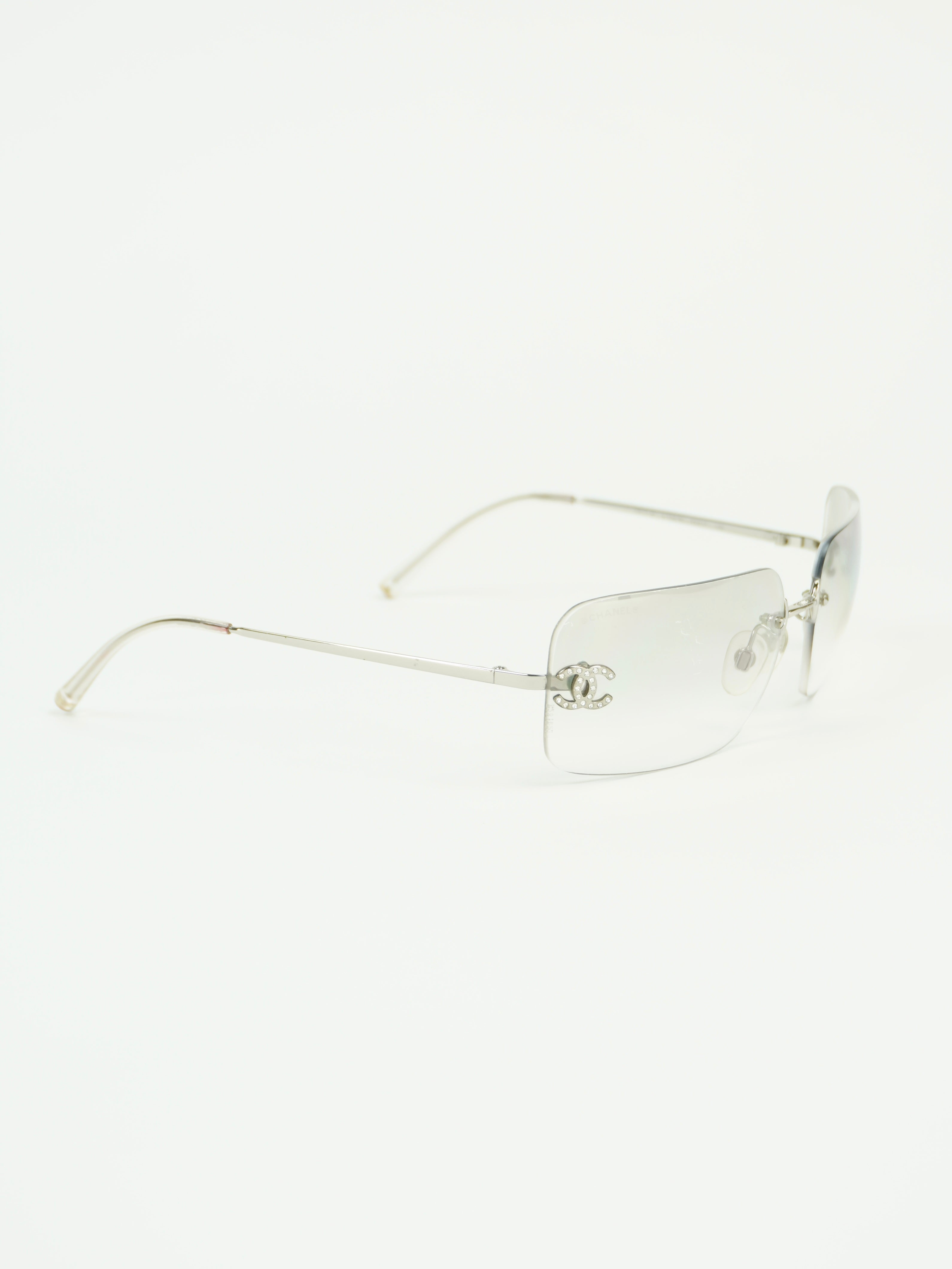 CHANEL RIMLESS RHINESTONE SUNGLASSES