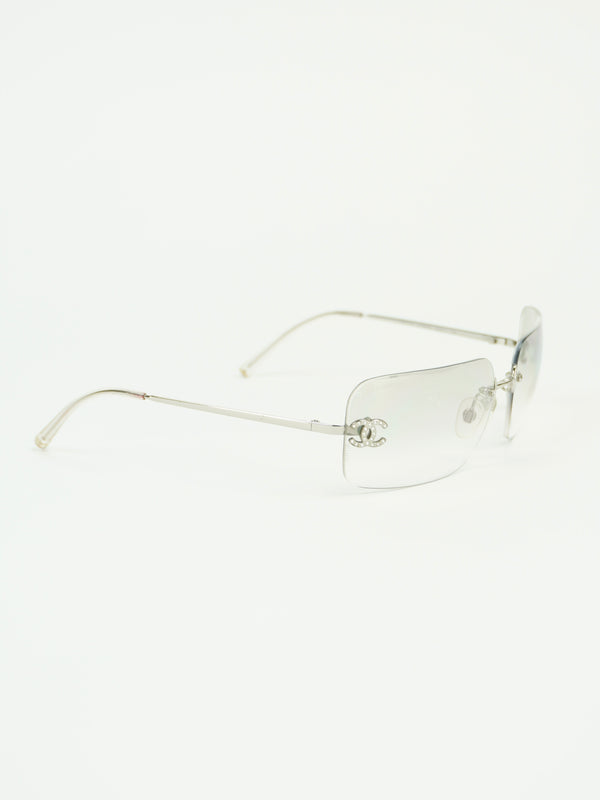 CHANEL RIMLESS RHINESTONE SUNGLASSES