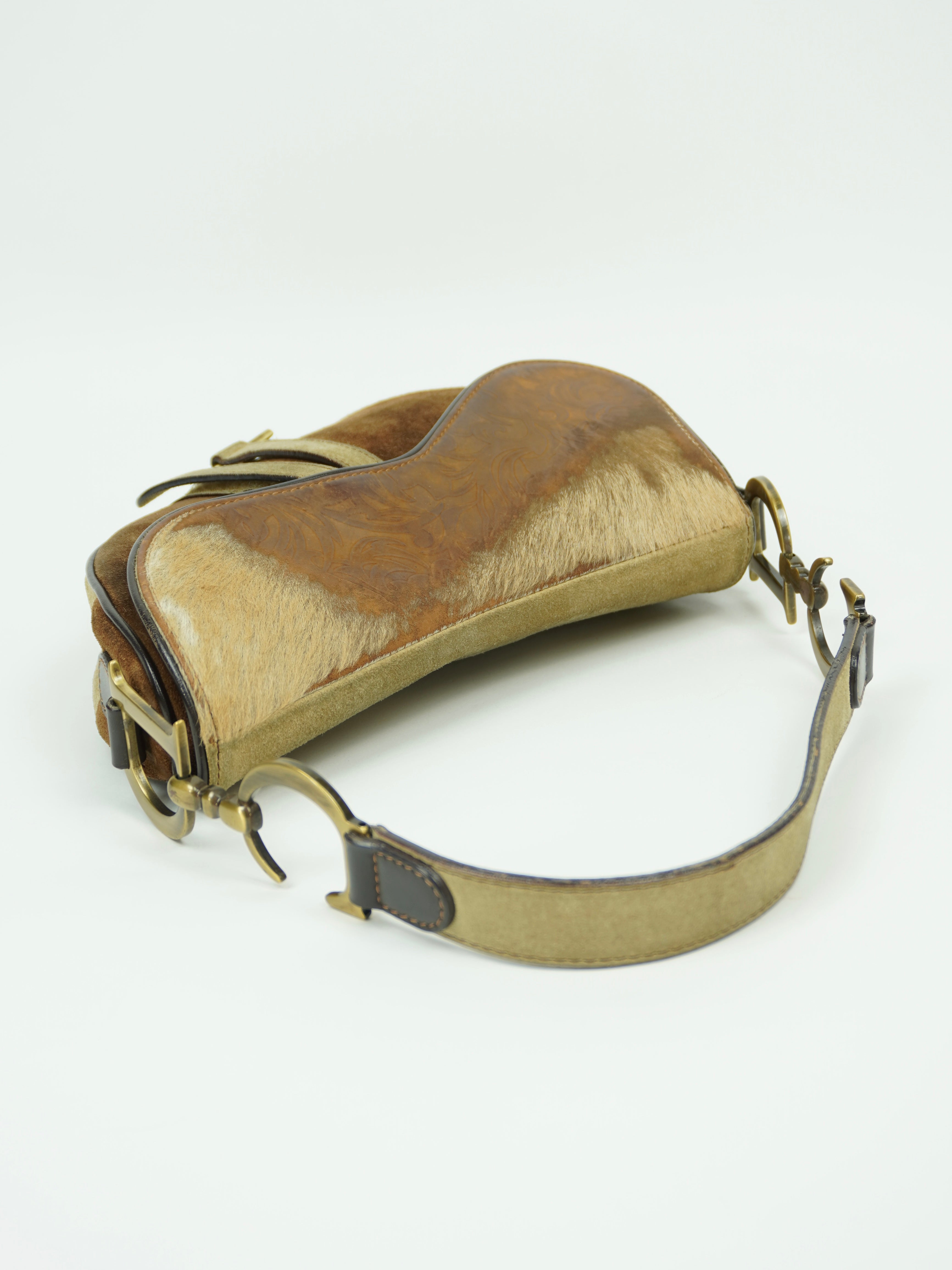 CHRISTIAN DIOR PONY HAIR SADDLE BAG