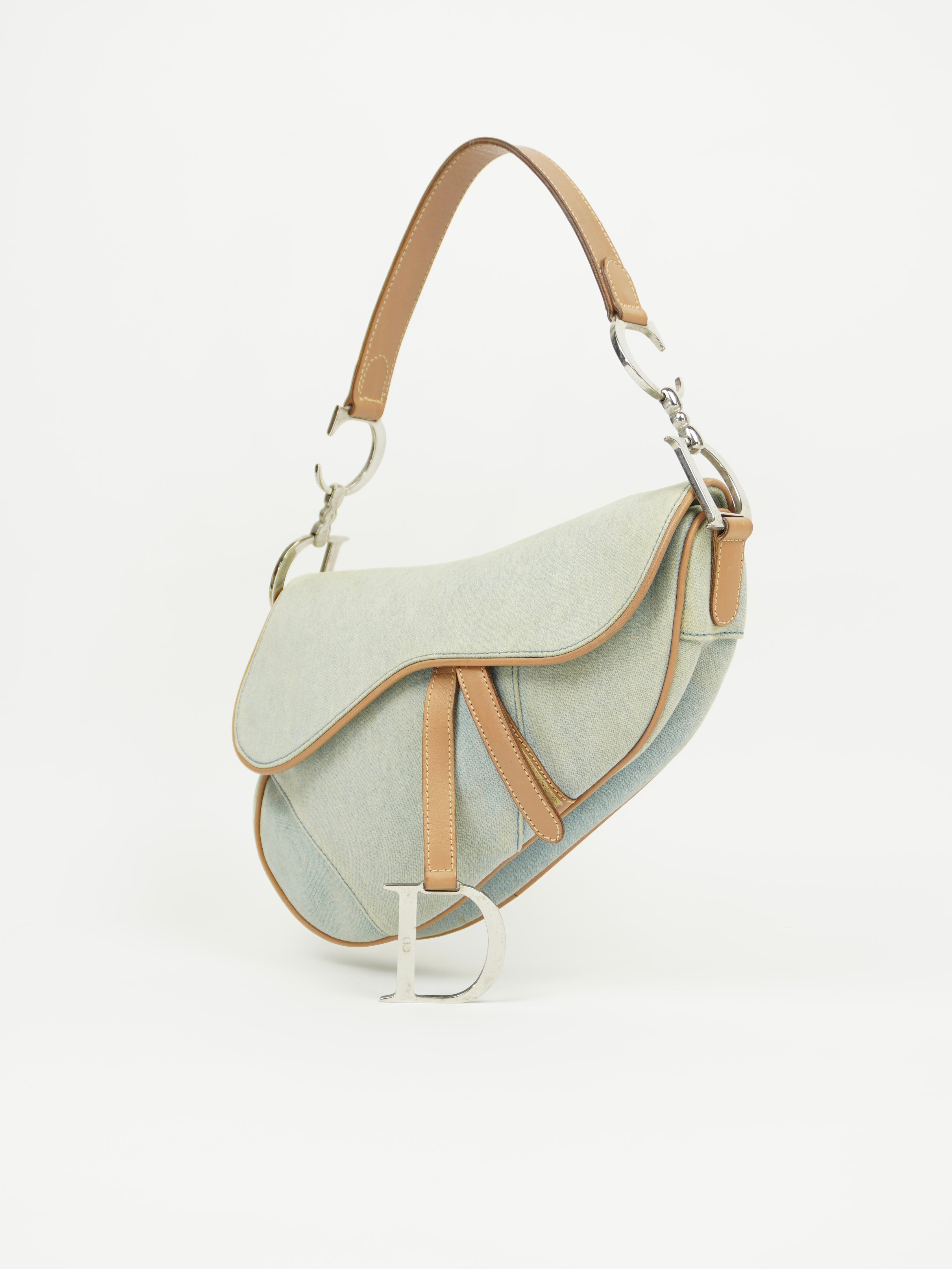 CHRISTIAN DIOR DENIM SADDLE BAG