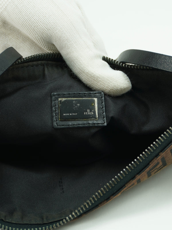 FENDI ZUCCA CRESCENT SHOULDER BAG