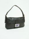 FENDI LEATHER BAGUETTE WITH MARBLE BUCKLE