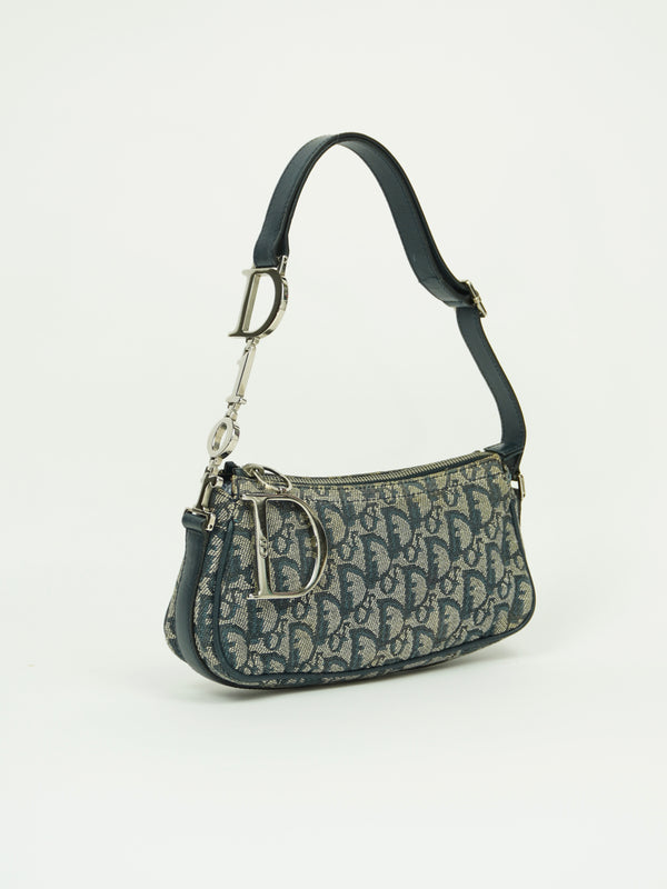 CHRISTIAN DIOR MONOGRAM BAG WITH SILVER HARDWARE