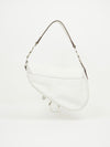 CHRISTIAN DIOR WHITE LEATHER SADDLE BAG