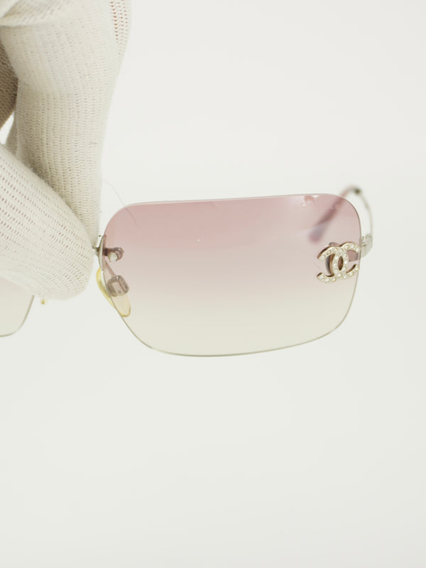 CHANEL RIMLESS RHINESTONE SUNGLASSES