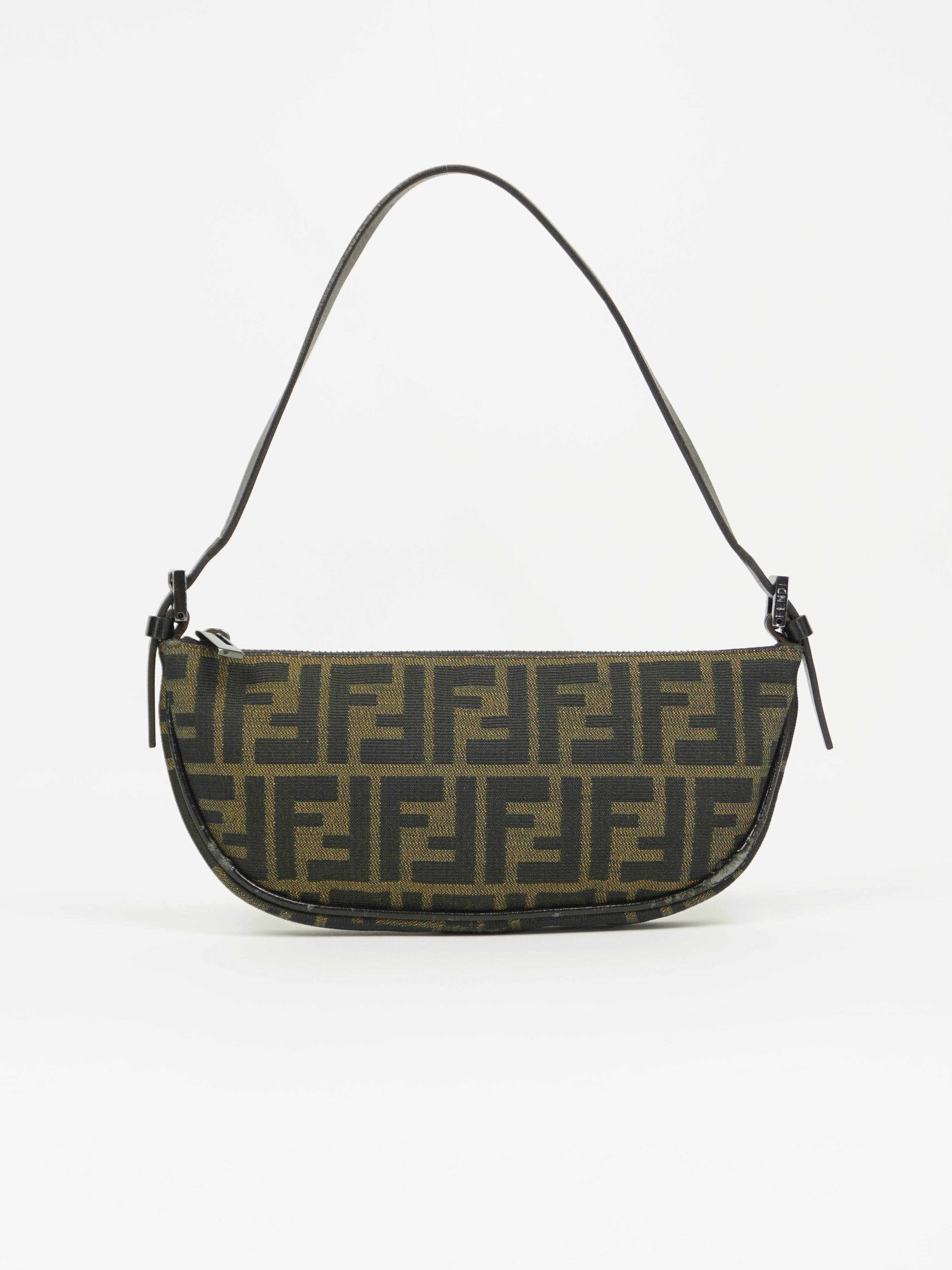 FENDI ZUCCA CRESCENT SHOULDER BAG