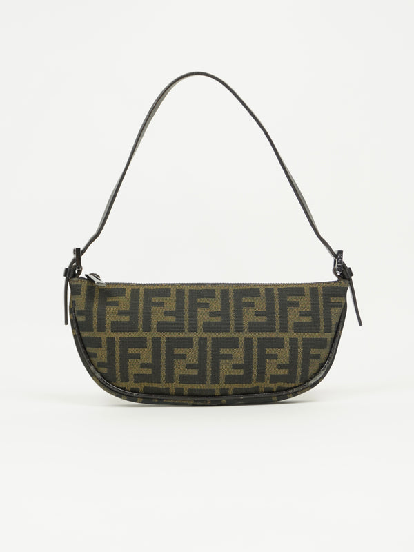FENDI ZUCCA CRESCENT SHOULDER BAG