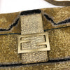 FENDI BEADED GOLD BAGUETTE BAG