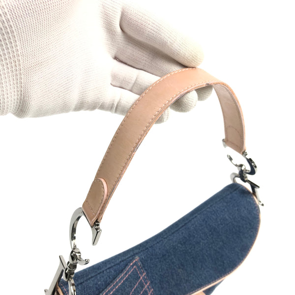 CHRISTIAN DIOR DENIM SADDLE BAG