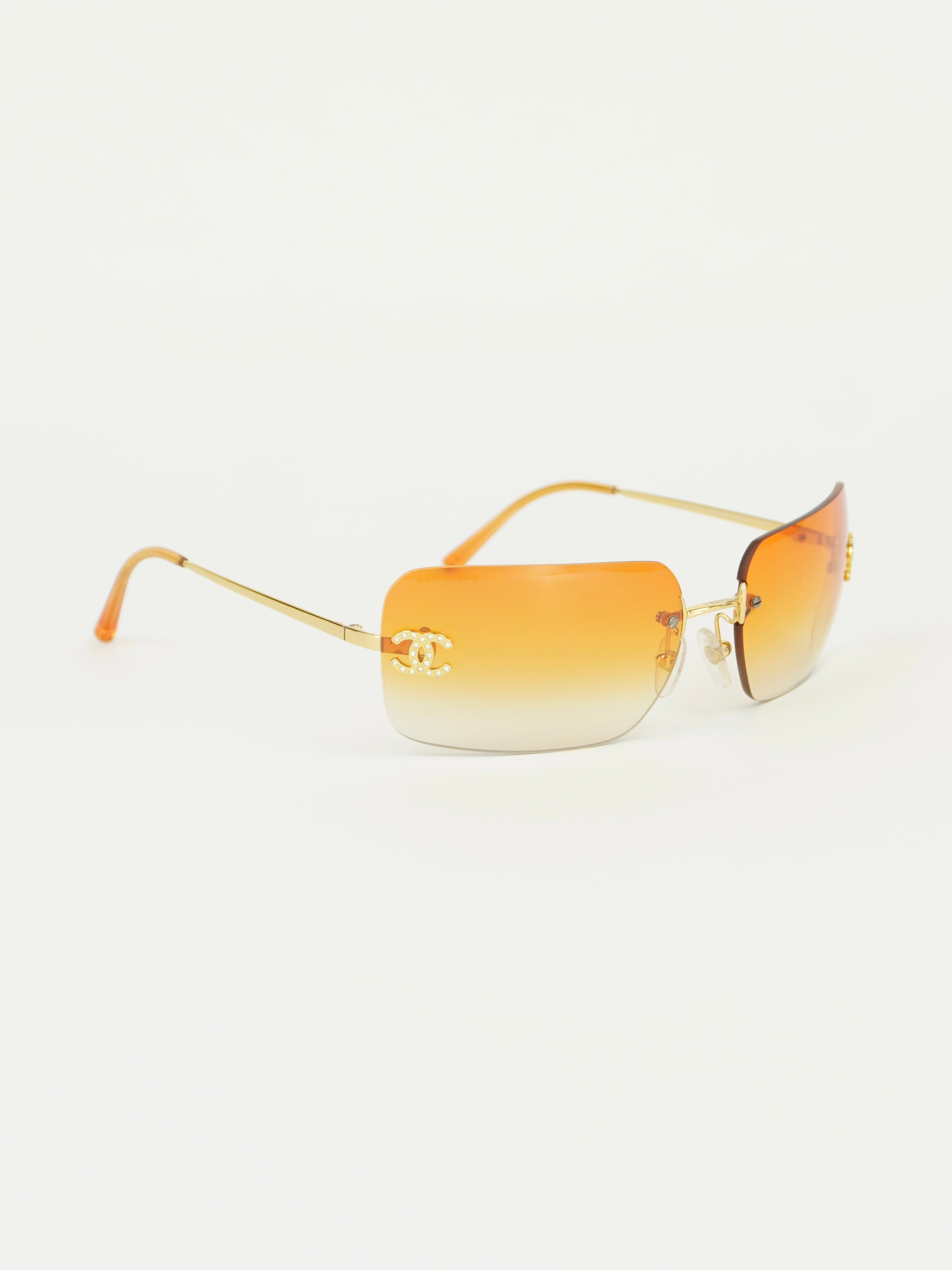CHANEL RIMLESS RHINESTONE SUNGLASSES