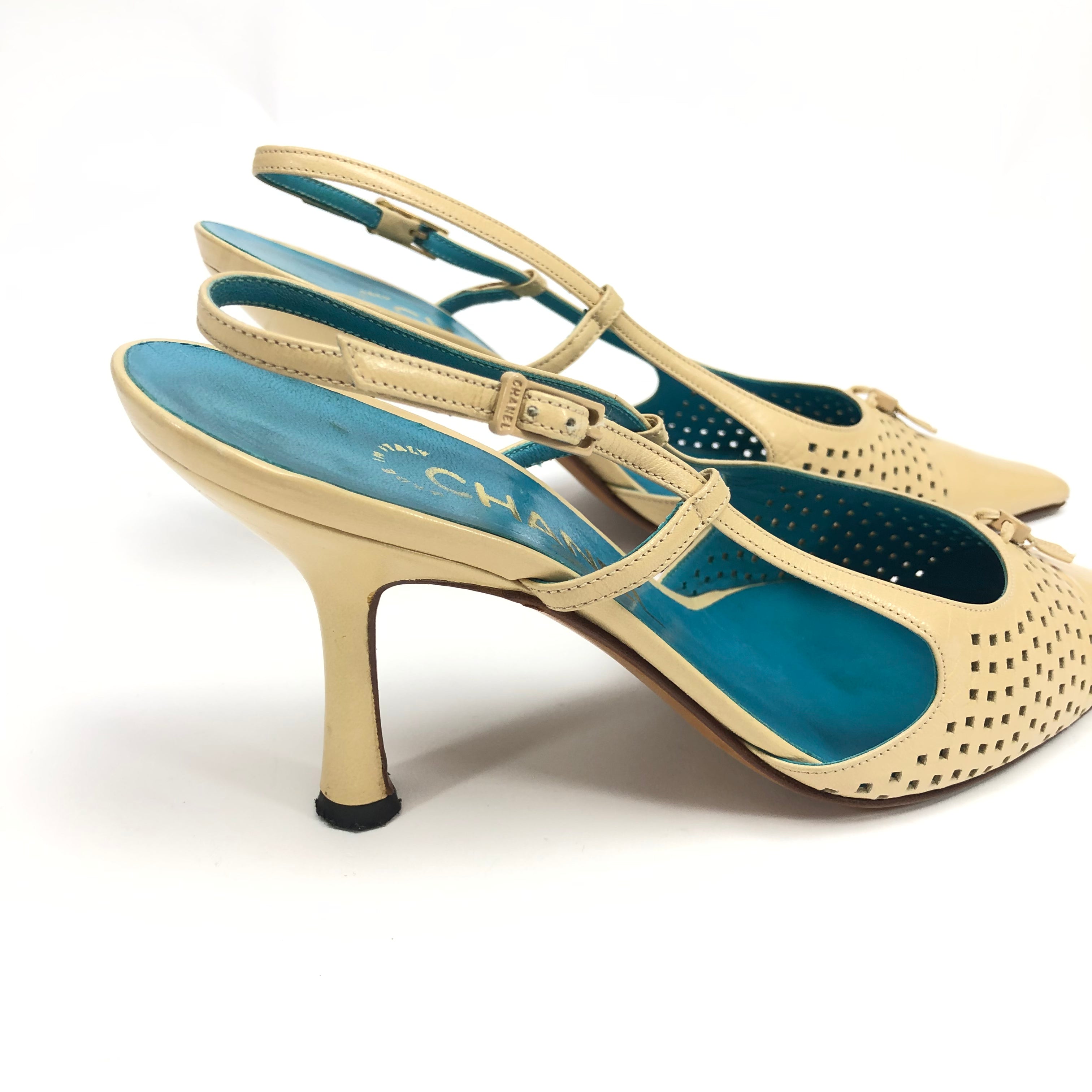 CHANEL SLING-BACK MULE HEELS - UK 3.5 / US 5.5 / EU 36.5