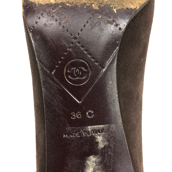 CHANEL LOGO HEELS - UK 3 /  US 5 /  EU 36