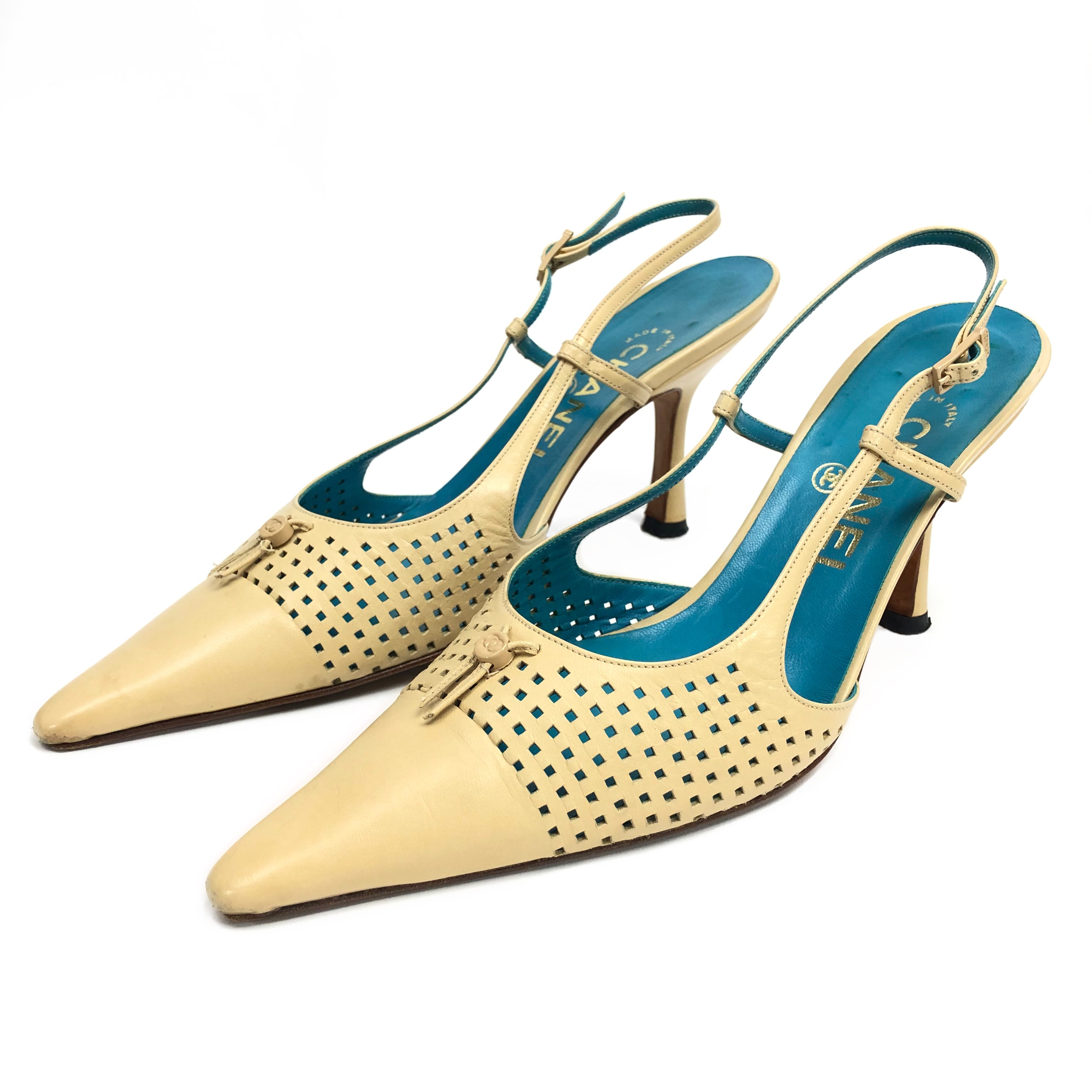 CHANEL SLING-BACK MULE HEELS - UK 3.5 / US 5.5 / EU 36.5