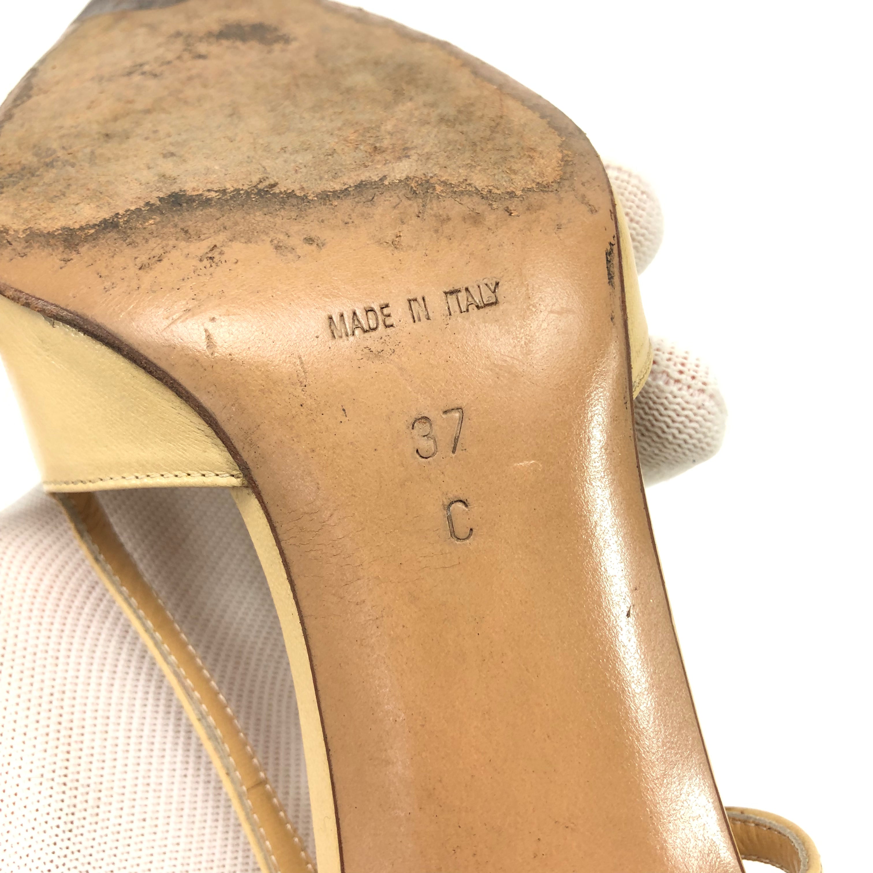 CHANEL LOGO SLING-BACK MULE HEELS