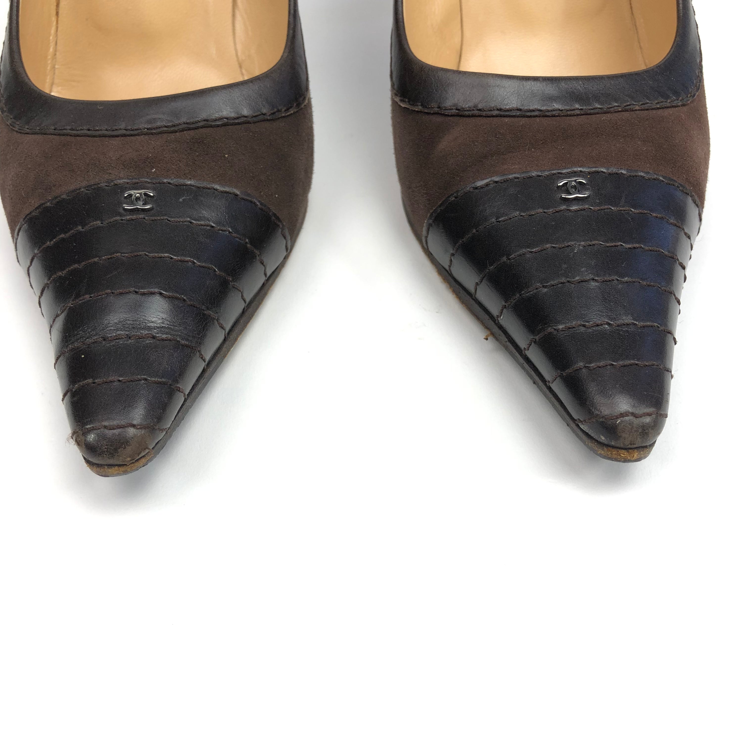 CHANEL LOGO HEELS - UK 3 /  US 5 /  EU 36