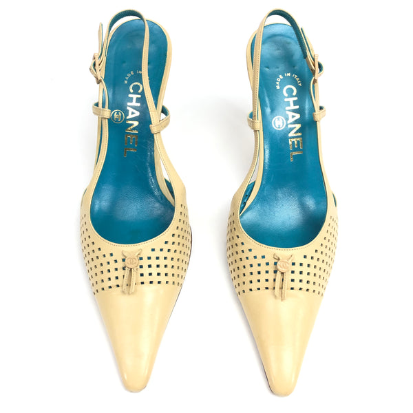 CHANEL SLING-BACK MULE HEELS - UK 3.5 / US 5.5 / EU 36.5