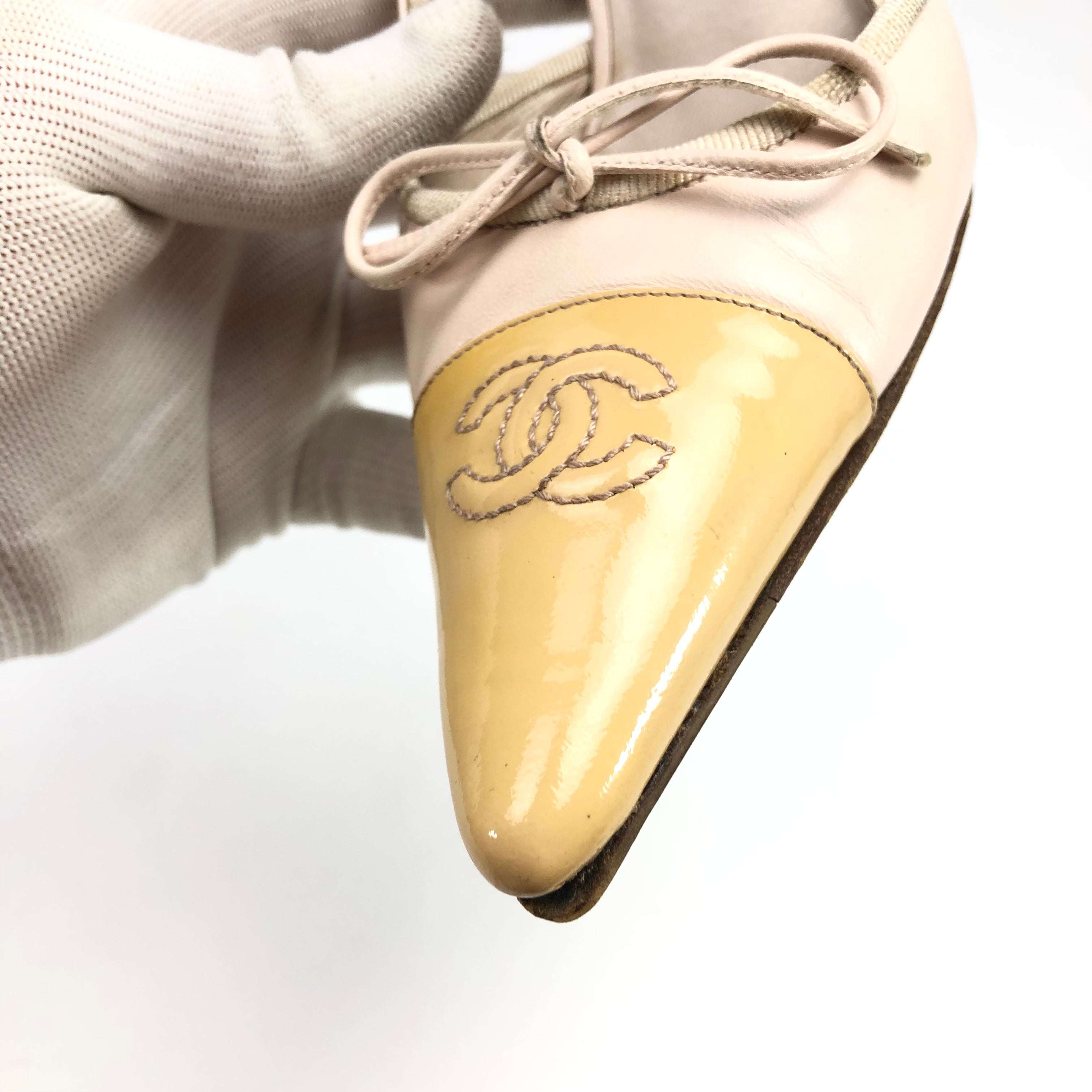 CHANEL LOGO BOW SLING-BACK MULE HEELS - UK 2.5 / US 4.5 / EU 35.5