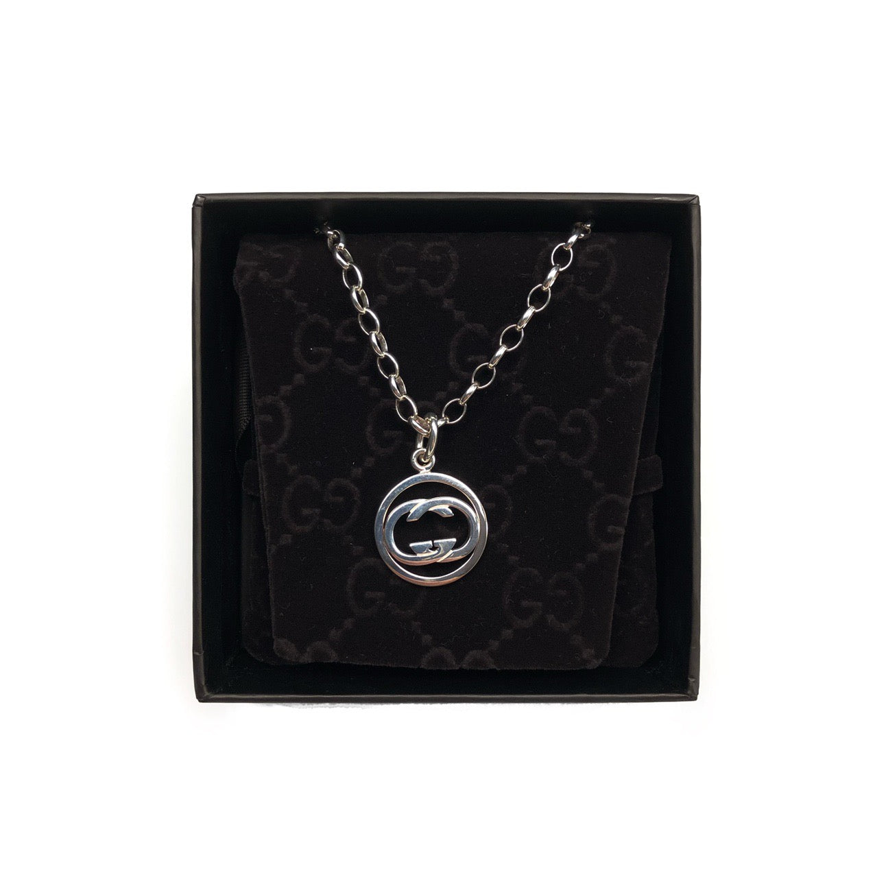 GUCCI GG LOGO STERLING SILVER 925 NECKLACE