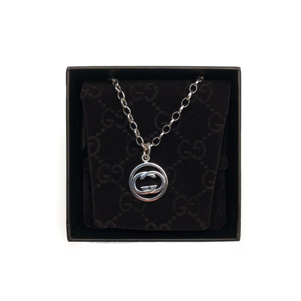 GUCCI GG LOGO STERLING SILVER 925 NECKLACE
