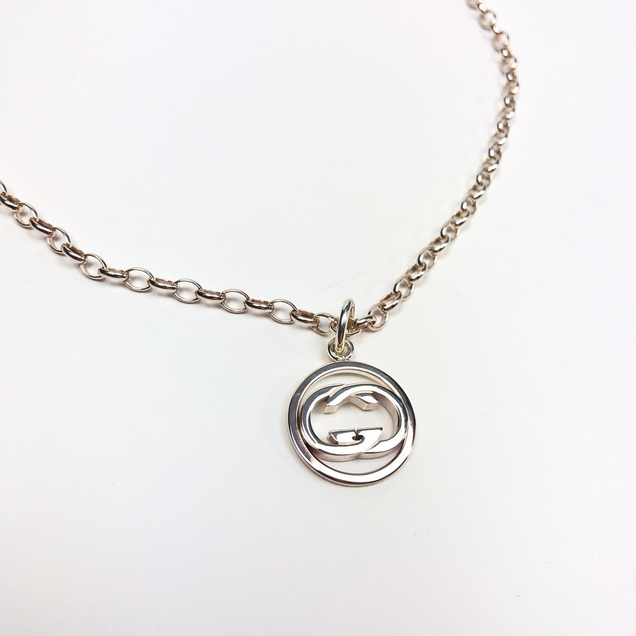 GUCCI GG LOGO STERLING SILVER 925 NECKLACE