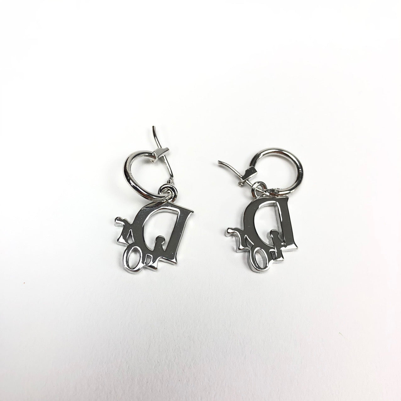 CHRISTIAN DIOR MONOGRAM JEWELLED HOOP EARRINGS