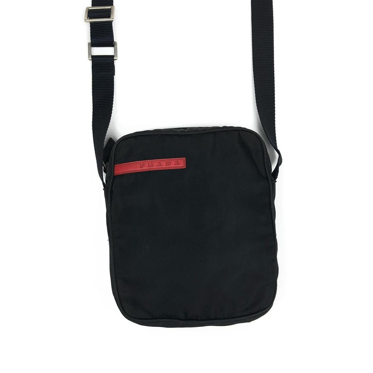 Prada Tessuto Nylon Sport Black Messenger Crossbody Bag 