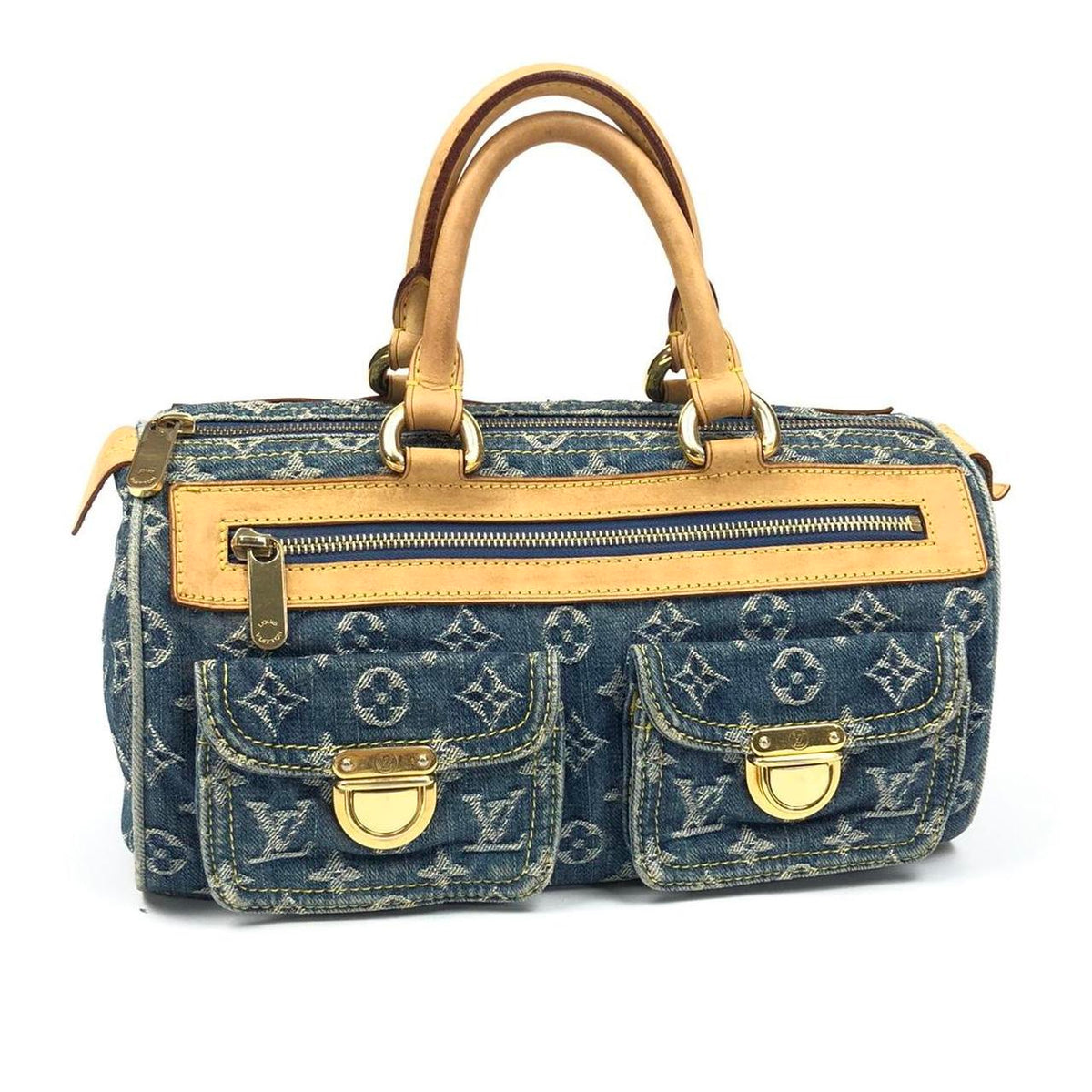 What Goes Around Comes Around Louis Vuitton Blue Denim Neo Speedy Bag