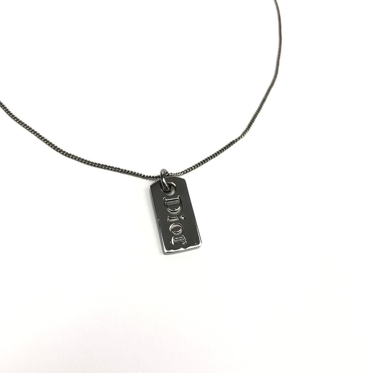 CHRISTIAN DIOR TAG NECKLACE