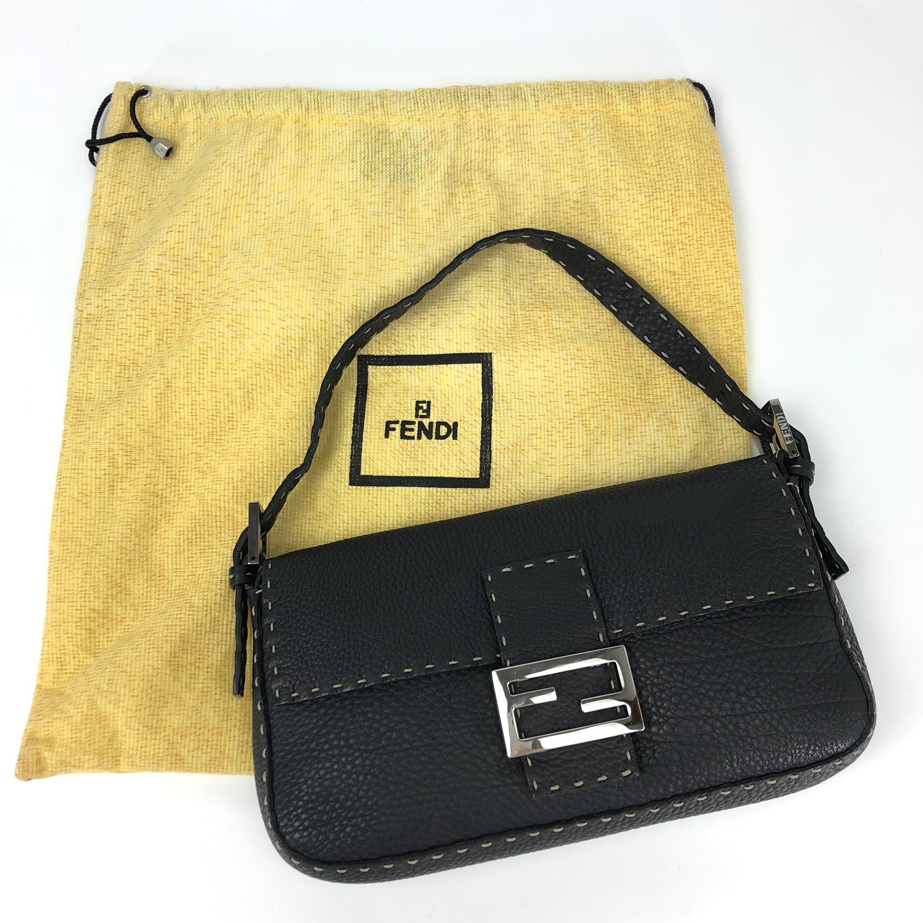 FENDI SELLERIA LEATHER BAGUETTE BAG