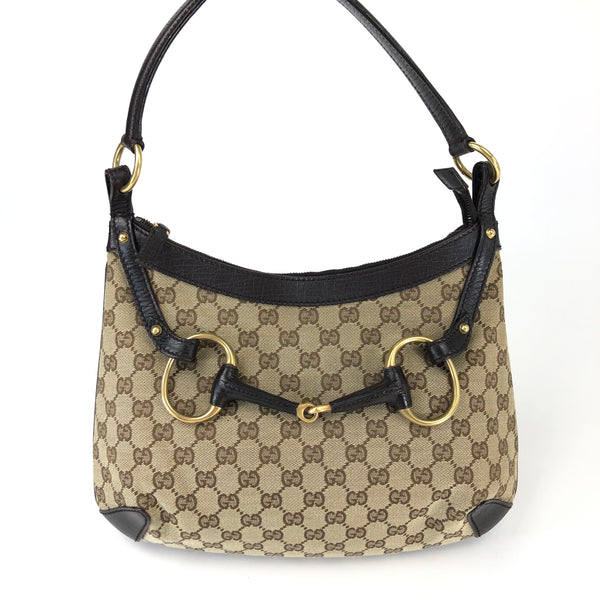 GUCCI HORSEBIT MONOGRAM SHOULDER BAG