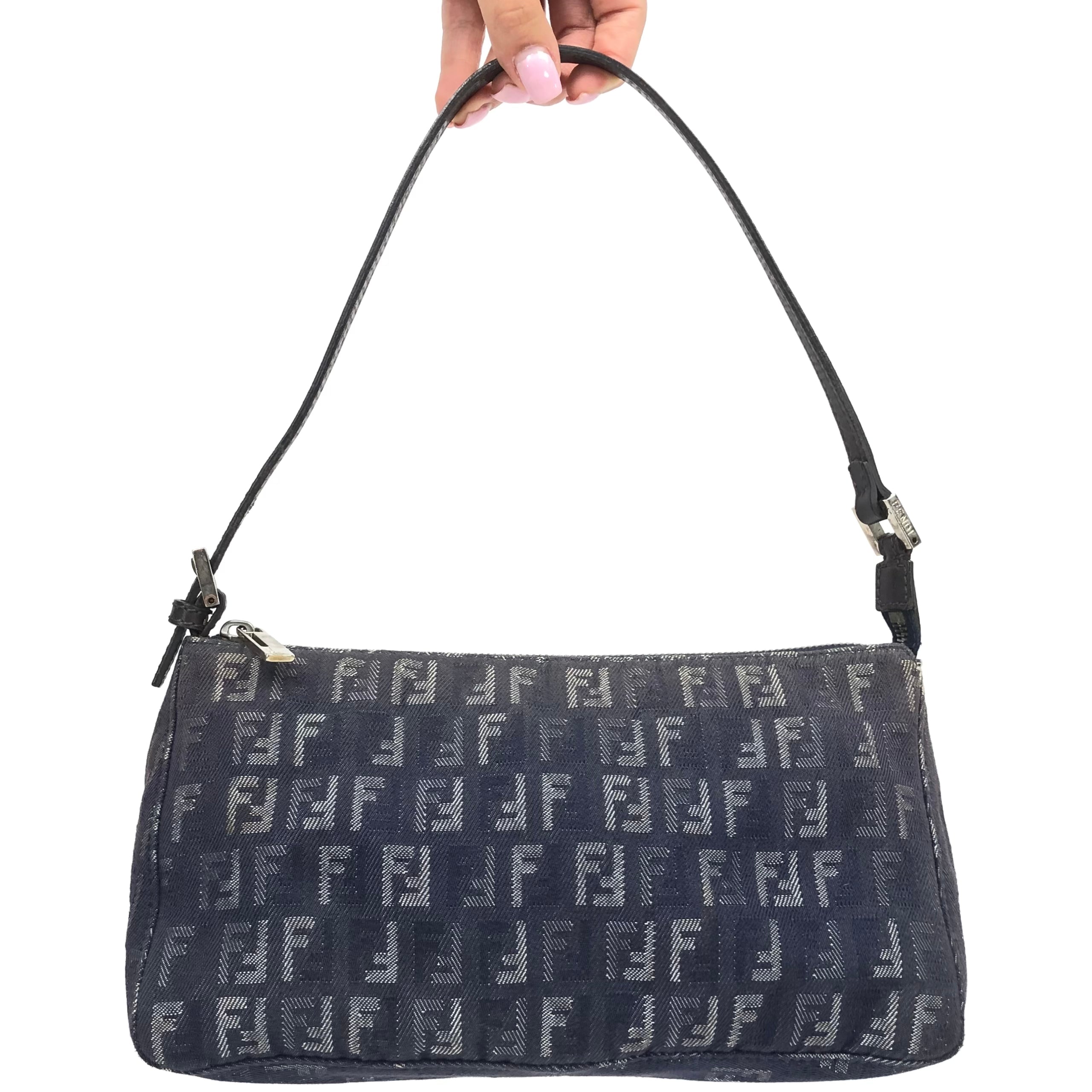 Fendi Denim Zucca Shoulder Bag