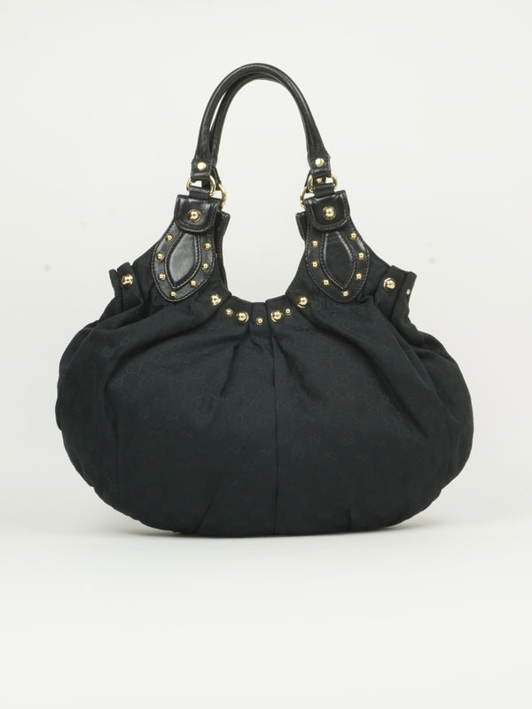 GUCCI MONOGRAM STUDDED PELHAM BAG