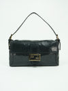 FENDI SNAKESKIN EMBOSSED LEATHER BAGUETTE