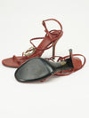 GUCCI RED LEATHER INTERLOCKING G STRAPPY HEELS