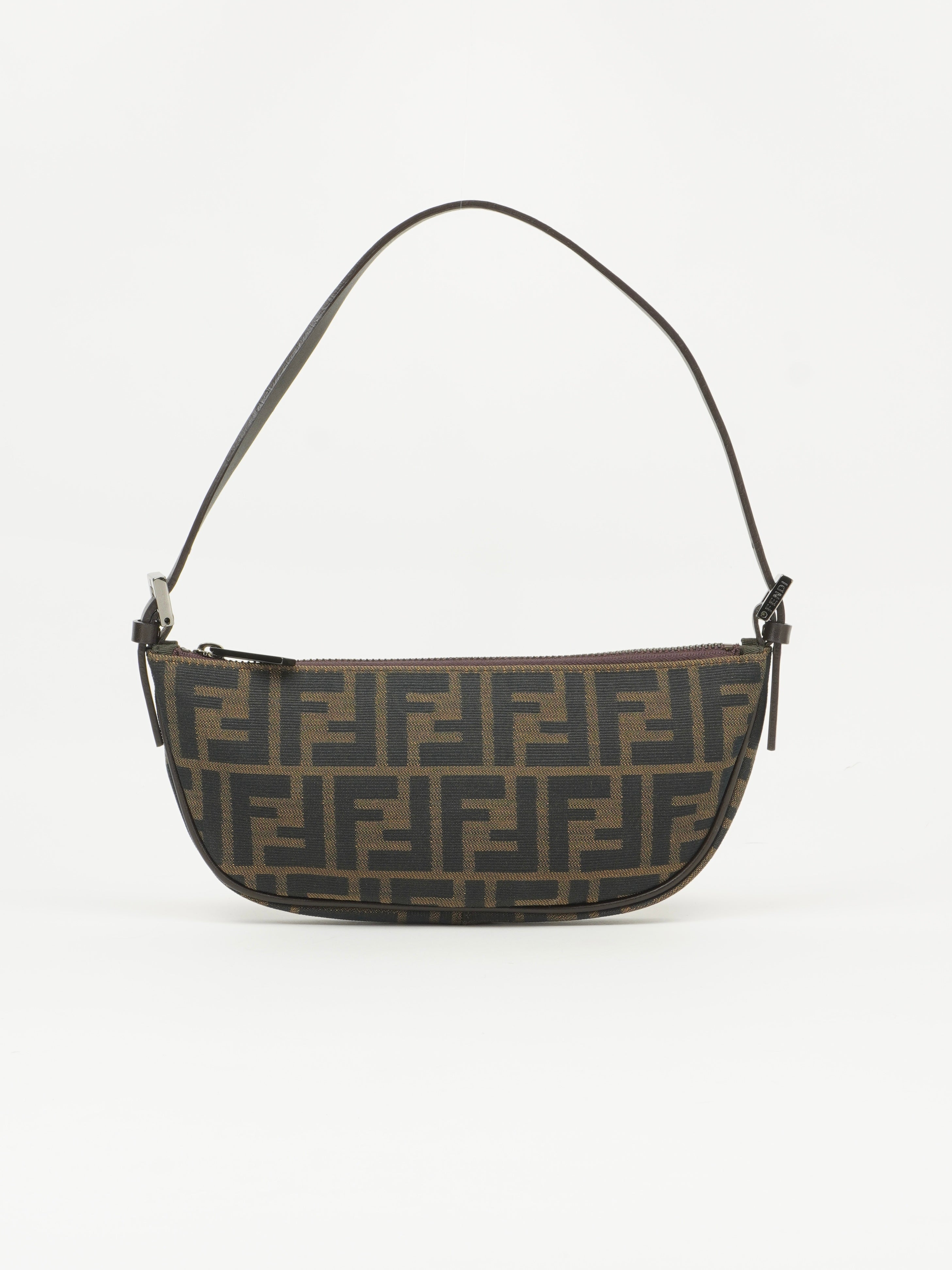 FENDI ZUCCA CRESCENT SHOULDER BAG