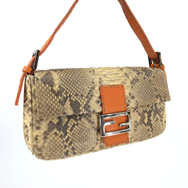 FENDI SELLERIA PYTHON BAGUETTE BAG